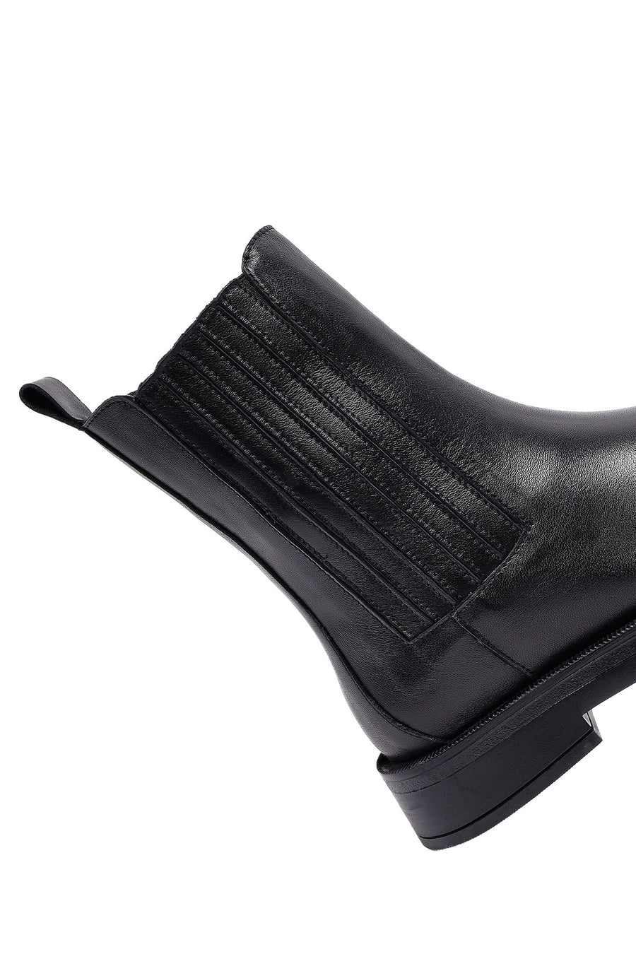 Woman Siyah Leather Chelsea Bot