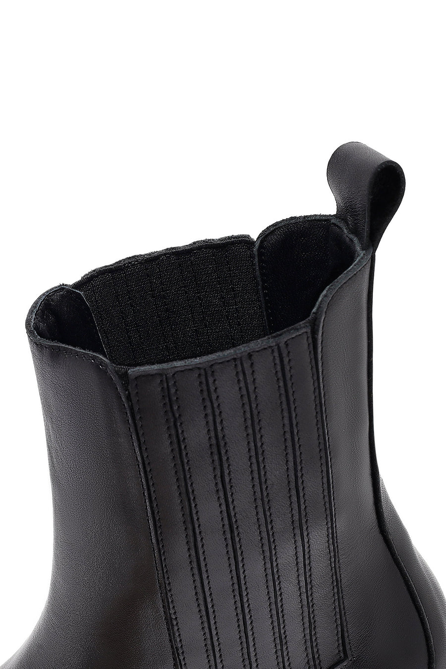 Woman Siyah Leather Chelsea Bot