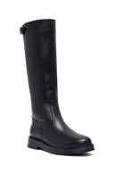 Woman Black Zippered Leather Boot | Derimod