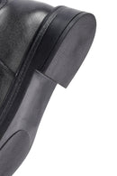Woman Black Zippered Leather Boot | Derimod
