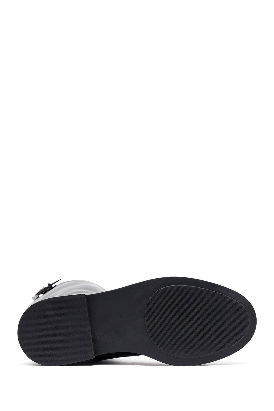 Woman Black Zippered Leather Boot