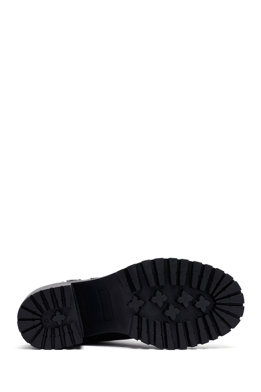 Women's Black Zippered Thick Heeled Leather Boots