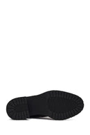 Women's Black Zippered Thick Heeled Leather Ankle Boots | Derimod