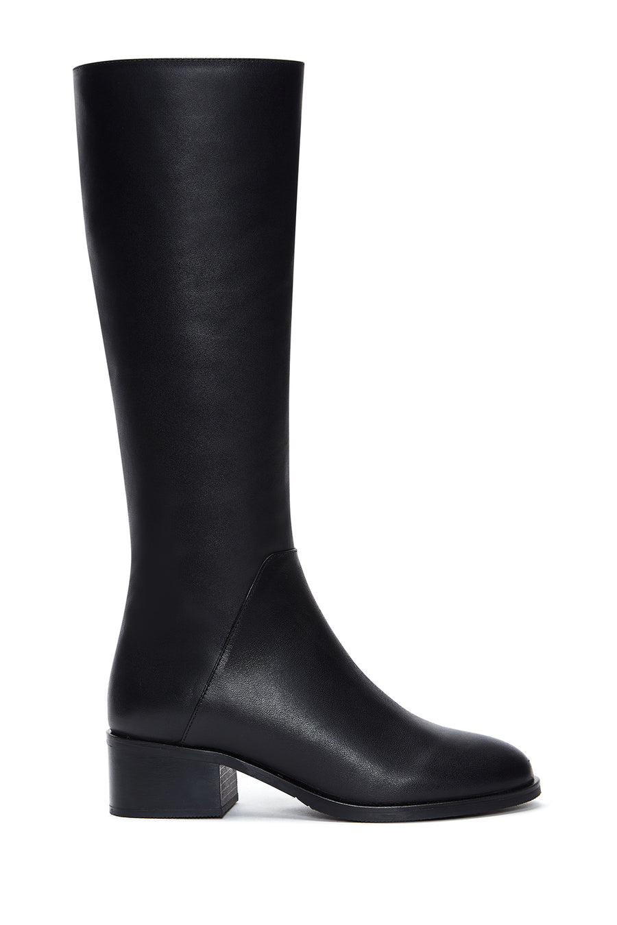 Woman Black Zippered Low Heeled Shoes Leather Boot 25WFD240018 | Derimod
