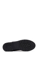 Woman Black Zippered Casual Leather Boat | Derimod