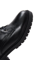 Woman Black Zippered Casual Leather Boat | Derimod