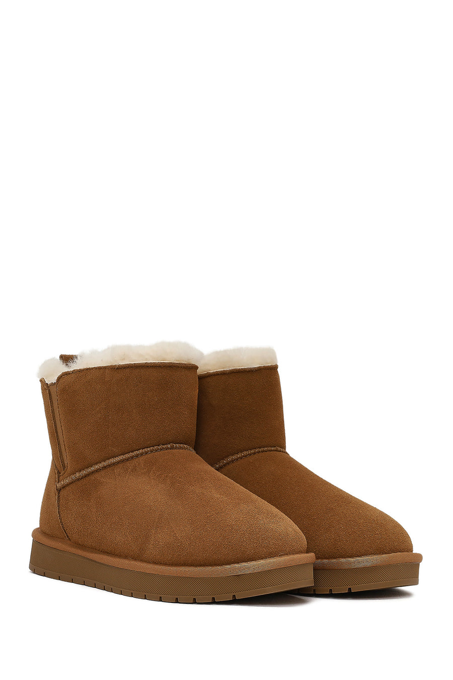 Woman Camel Suede Leather Teddy Boot