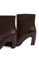 Women's Brown Thick Heeled Leather Boots | Derimod