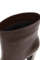 Women's Brown Thick Heeled Leather Boots | Derimod