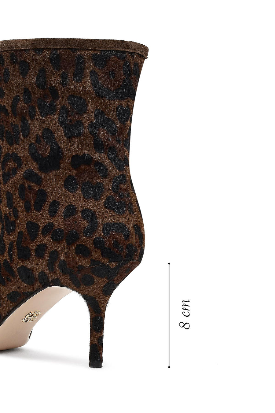 Women's Leopard Patterned Thin Heeled Leather Boot