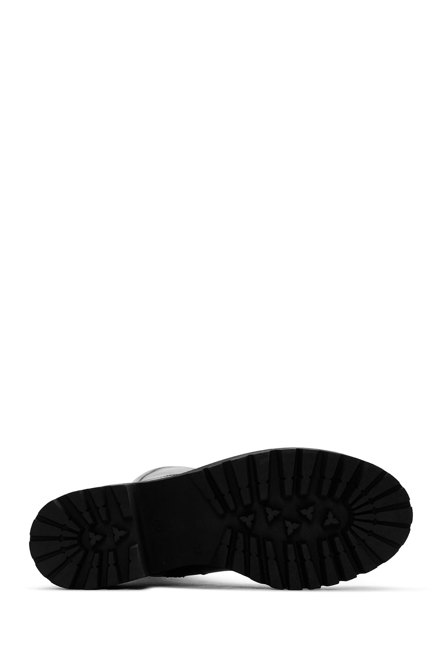 Woman Black Zippered Chunky Heels Leather Boot