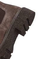Women's Taupe Thick-Soled Suede Leather Chelsea Boot | Derimod