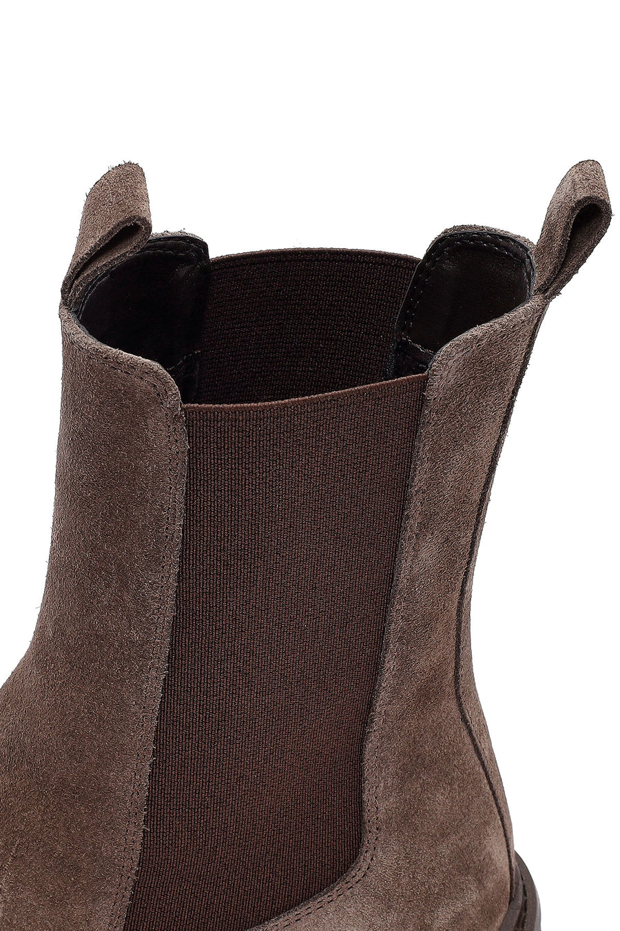 Women's Taupe Thick-Soled Suede Leather Chelsea Boot