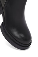Women's Black Zip-Up Platform High Heel Leather Boots | Derimod