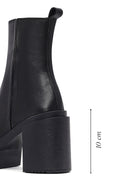 Women's Black Zip-Up Platform High Heel Leather Boots | Derimod