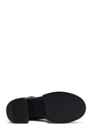 Women's Black Zip-Up Platform High Heel Leather Boots | Derimod
