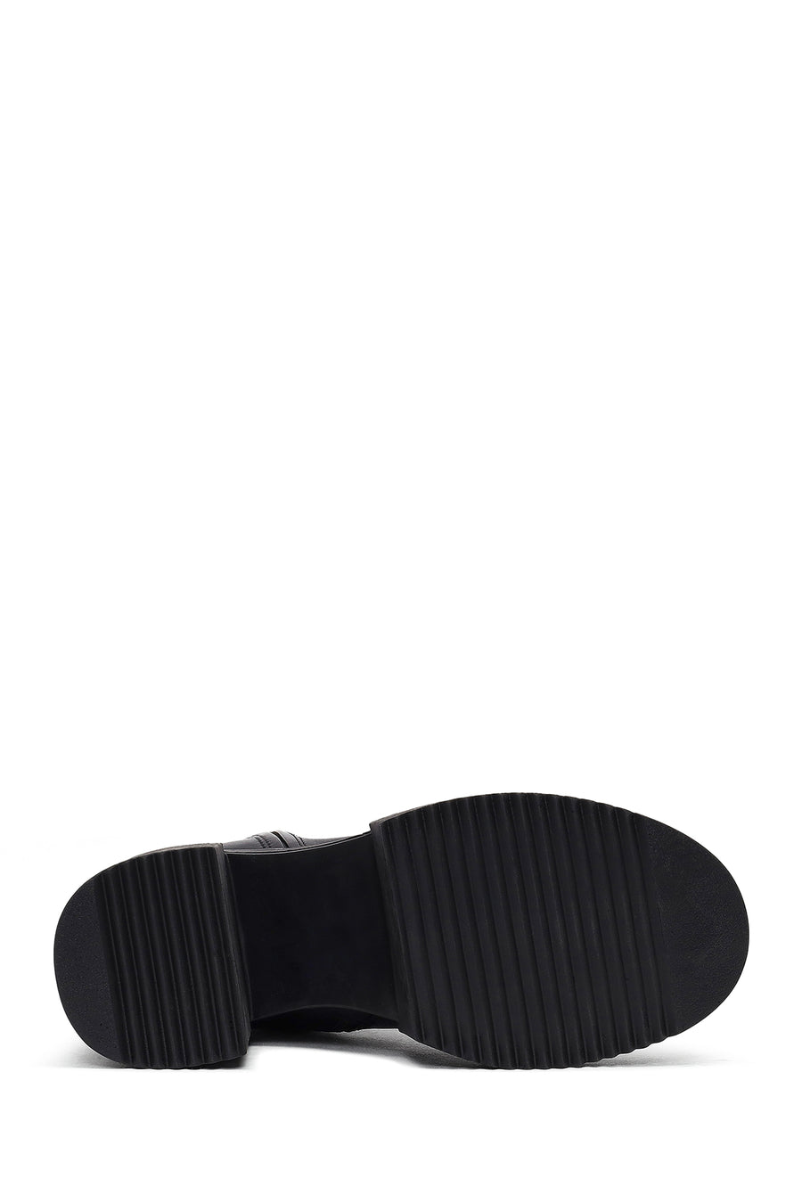 Women's Black Zip-Up Platform High Heel Leather Boots