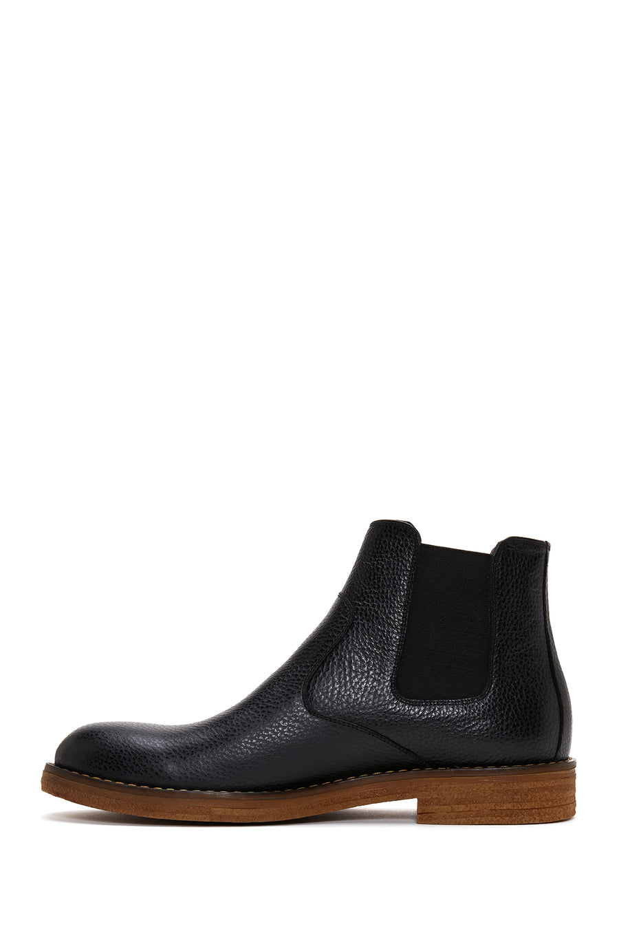 Erkek Siyah Deri Casual Chelsea Bot