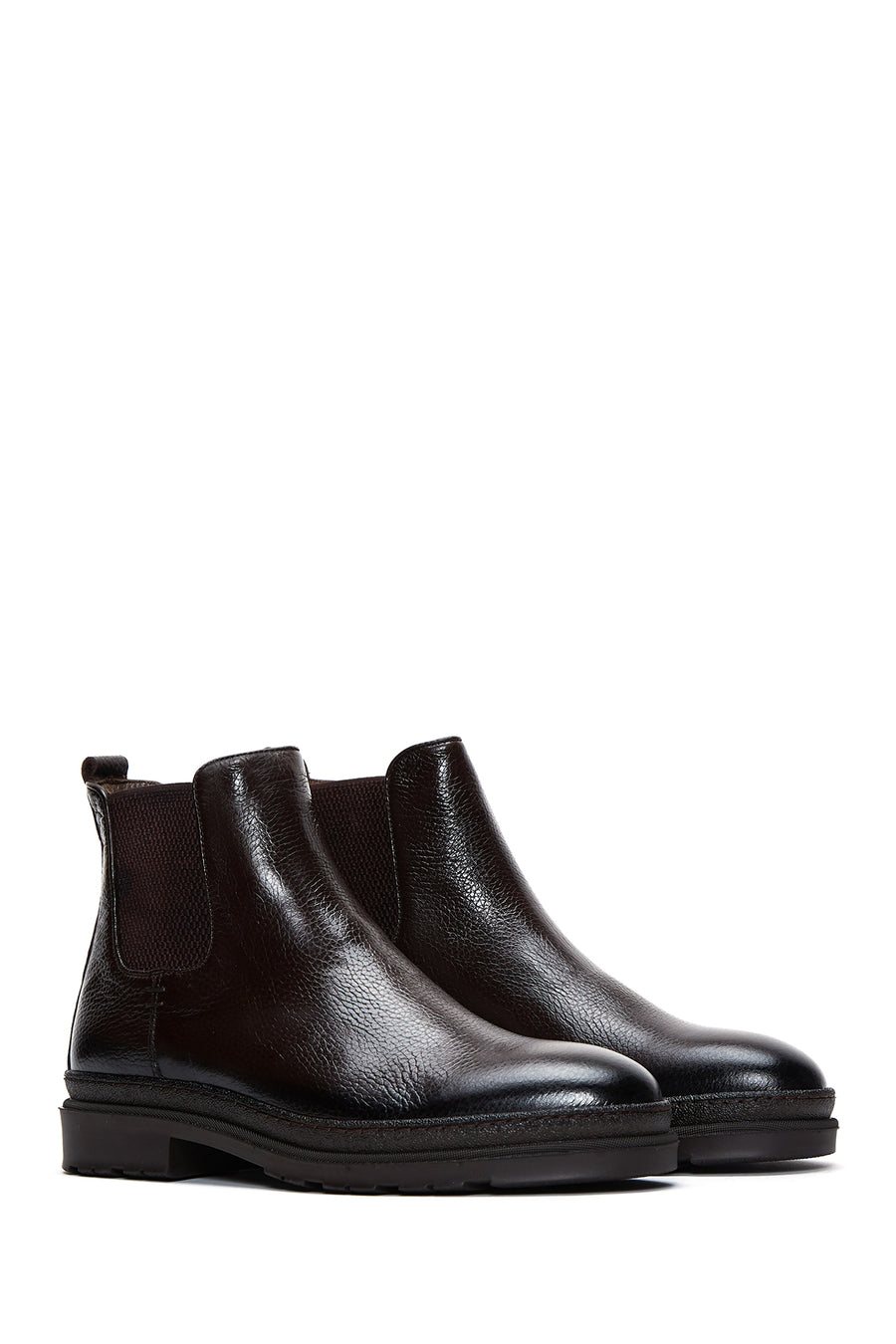 Male Brown Leather Casual Chelsea Boots