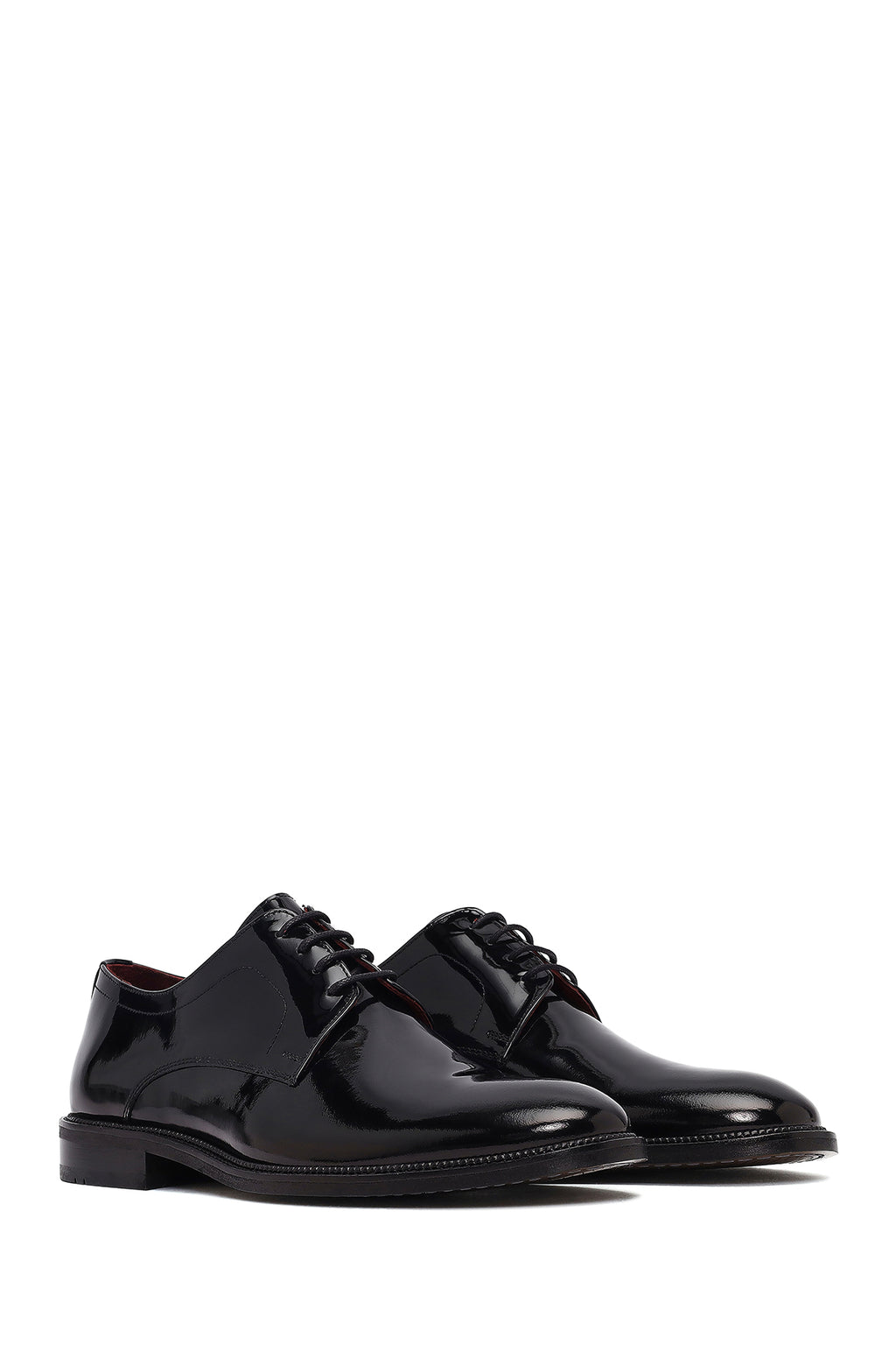 Erkek Siyah Bağcıklı Rugan Deri Klasik Ayakkabı