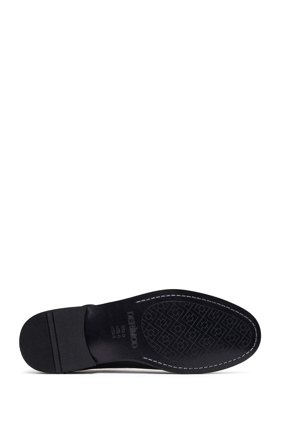 Men's Black Double Buckle Leather Classic Shoe