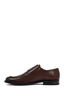 Men's Brown Double Buckle Leather Classic Shoes | Derimod