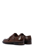 Men's Brown Double Buckle Leather Classic Shoes | Derimod