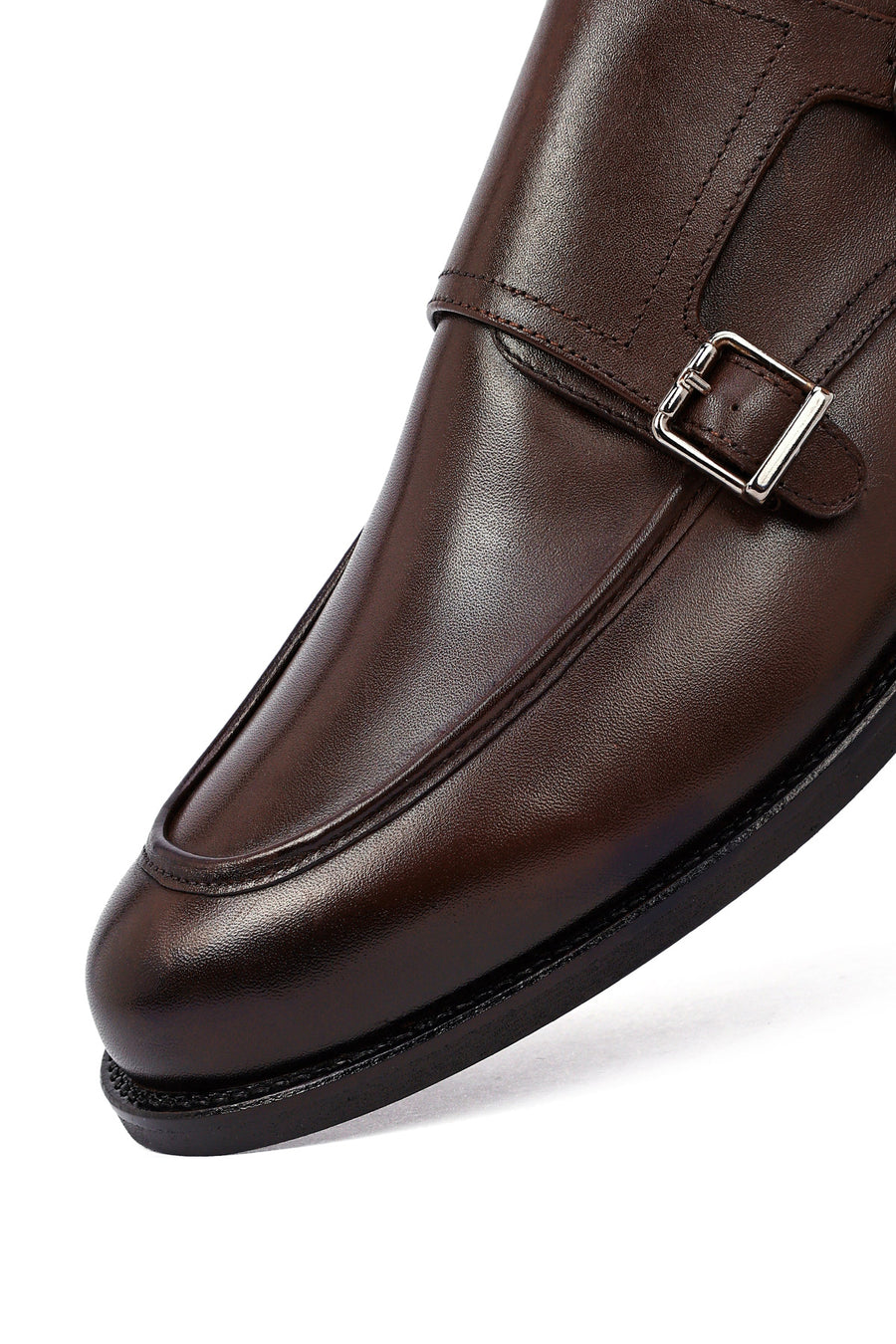 Men's Brown Double Buckle Leather Classic Shoes