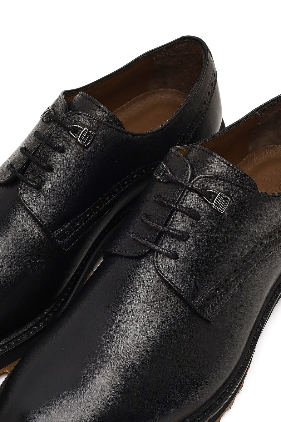 Men's Black Lace-Up Leather Casual Shoes