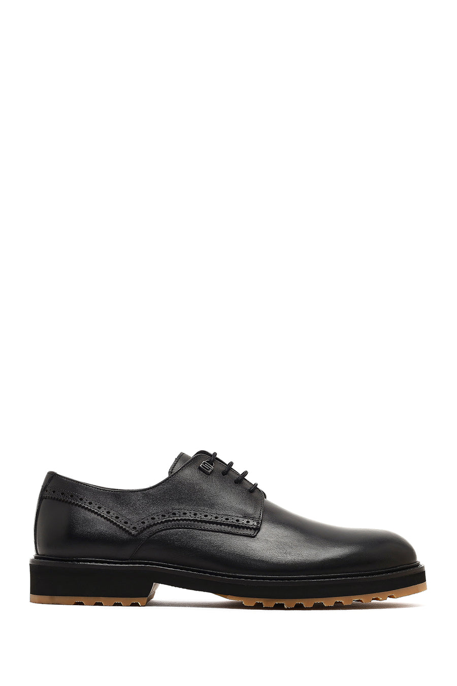 Men's Black Lace-Up Leather Casual Shoes