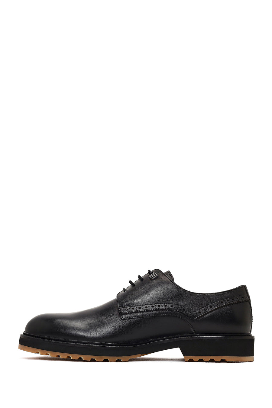 Men's Black Lace-Up Leather Casual Shoes