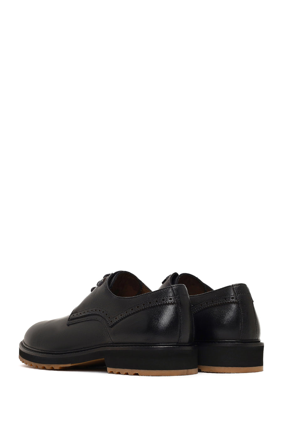 Men's Black Lace-Up Leather Casual Shoes