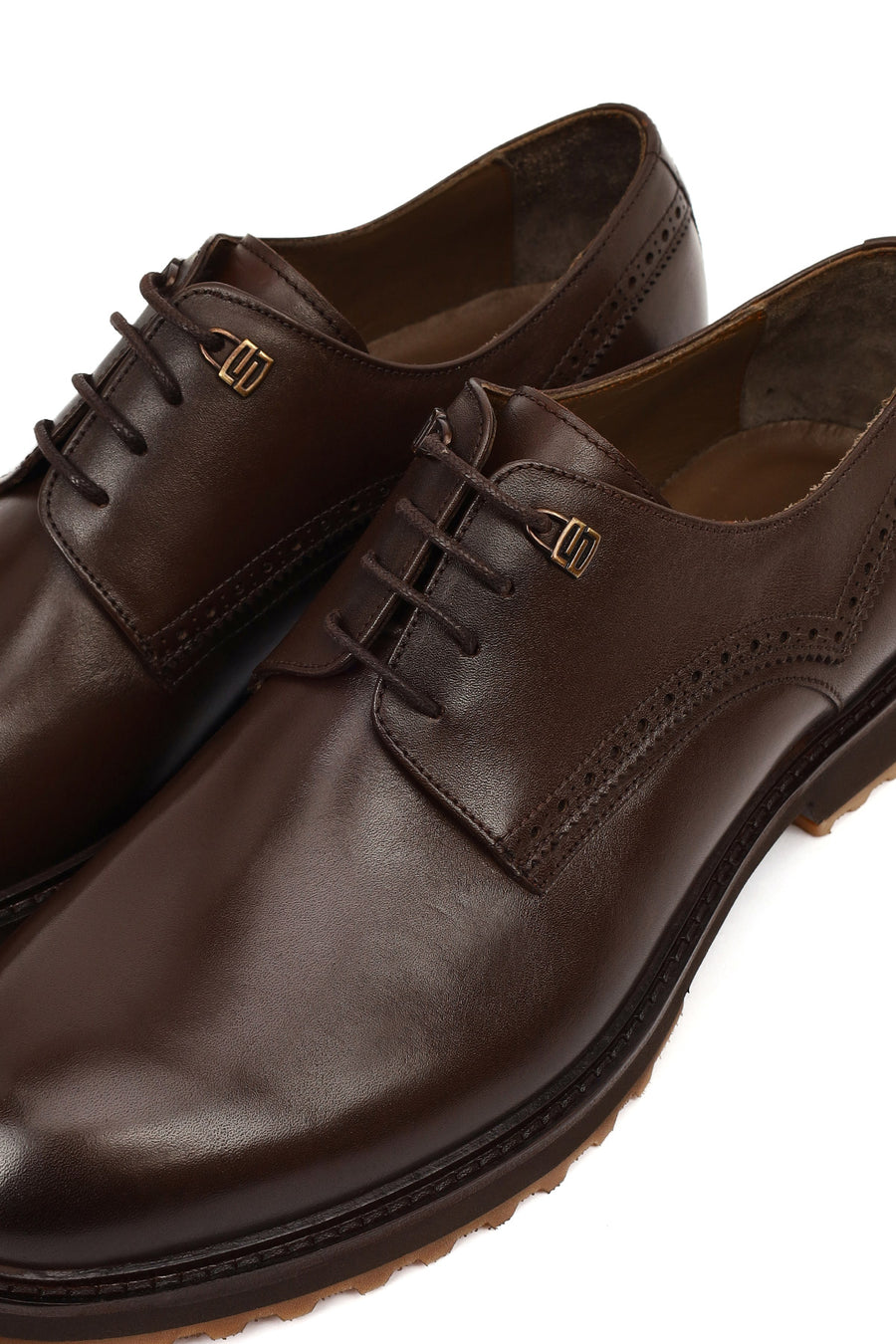 Men's Brown Lace-Up Leather Casual Shoes