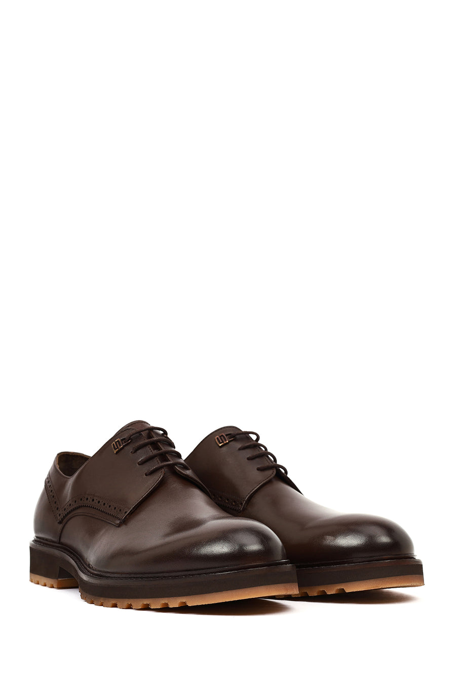 Men's Brown Lace-Up Leather Casual Shoes