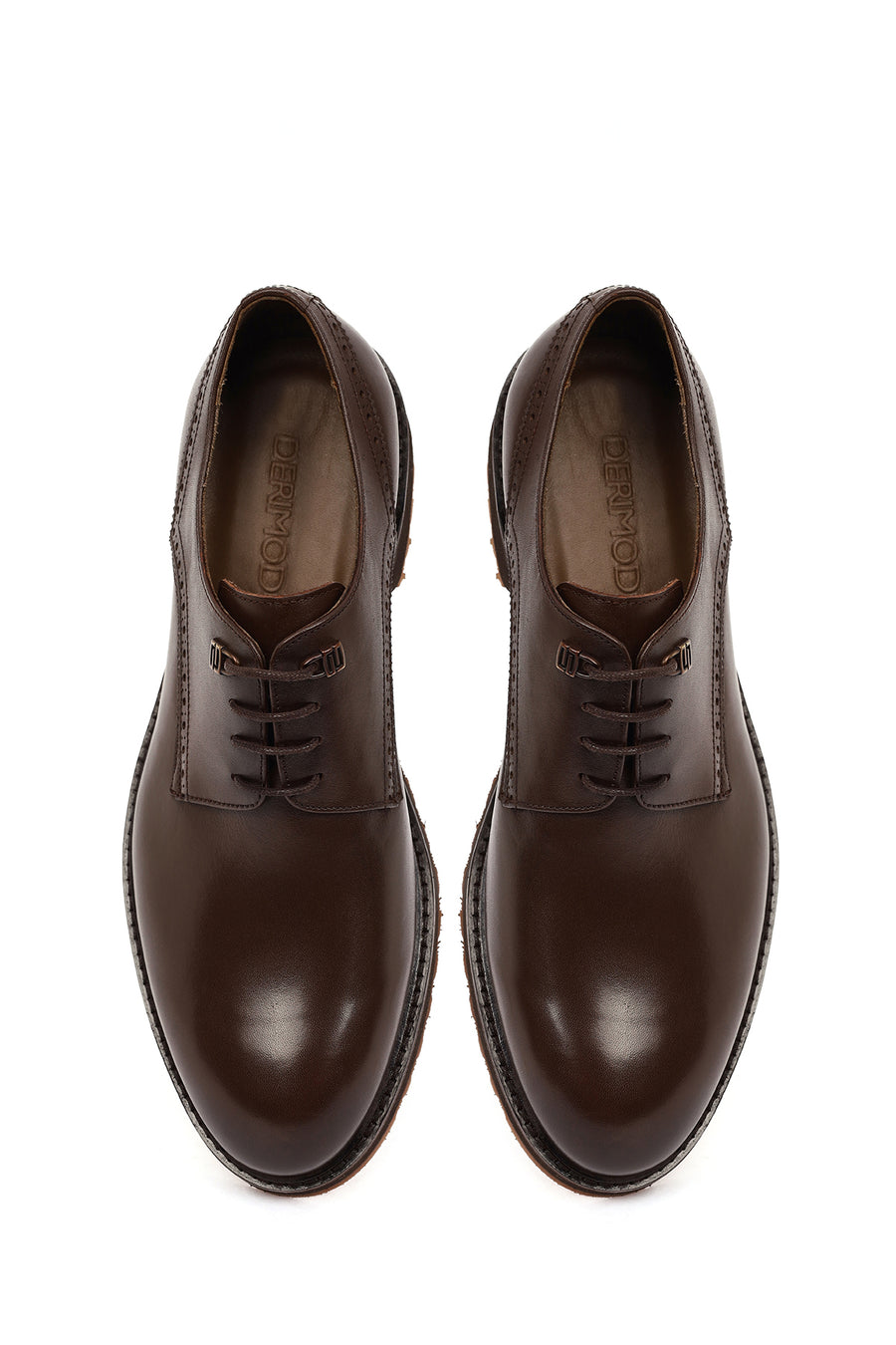 Men's Brown Lace-Up Leather Casual Shoes