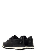 Erkek Siyah Bağcıklı Deri Casual Sneaker | Derimod