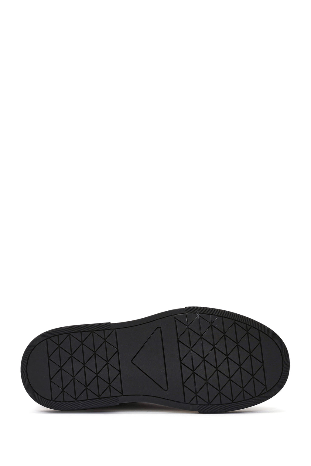 Erkek Siyah Bağcıklı Kalın Tabanlı Deri Sneaker