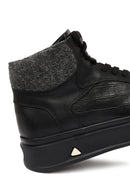 Men's Black Lace-Up Thick-Sole Leather Sport Boots | Derimod