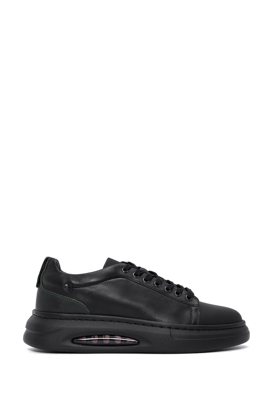 Erkek Siyah Bağcıklı Kalın Tabanlı Deri Sneaker 25WFD611318 | Derimod