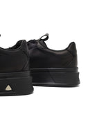 Erkek Siyah Bağcıklı Kalın Tabanlı Deri Sneaker | Derimod