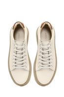 Erkek Beyaz Bağcıklı Kalın Tabanlı Deri Sneaker | Derimod