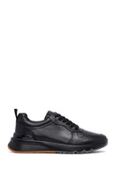 Men's Black Lace-Up Leather Casual Sneakers | Derimod