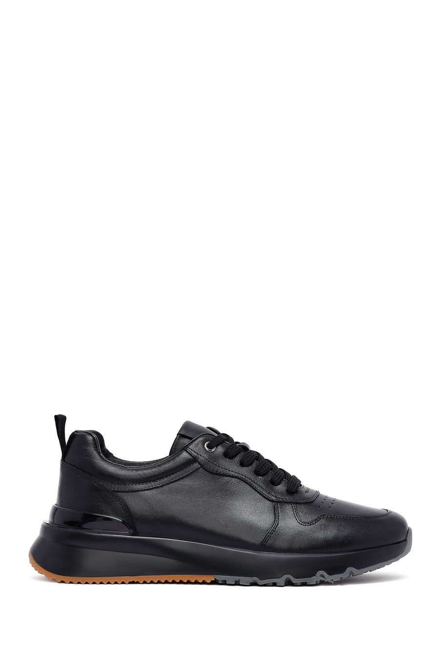 Men's Black Lace-Up Leather Casual Sneakers 25WFD612818 | Derimod