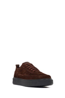 Men's Brown Lace-Up Chunky Sole Suede Leather Sneaker | Derimod