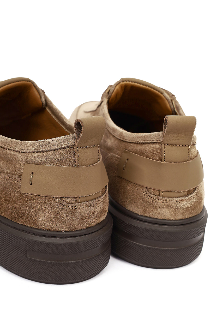 Men's Mink Lace-Up Thick Soled Suede Leather Sneaker