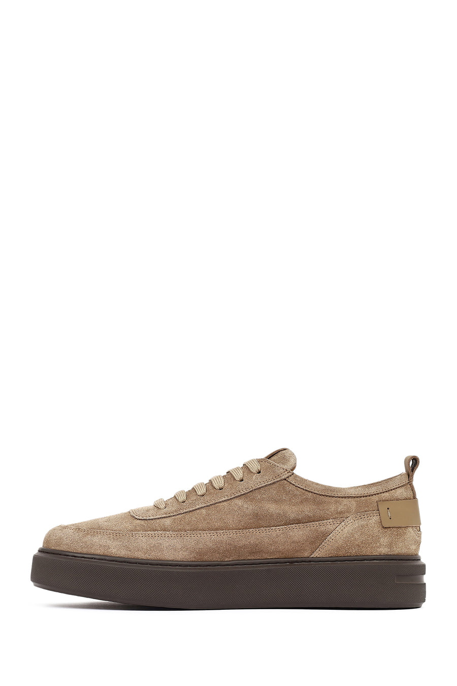 Men's Mink Lace-Up Thick Soled Suede Leather Sneaker