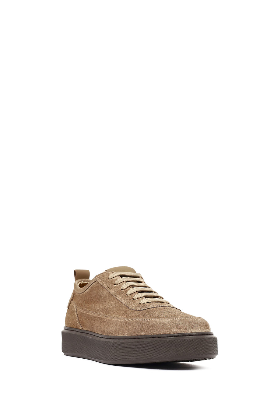 Men's Mink Lace-Up Thick Soled Suede Leather Sneaker