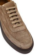 Men's Mink Lace-Up Thick Soled Suede Leather Sneaker | Derimod