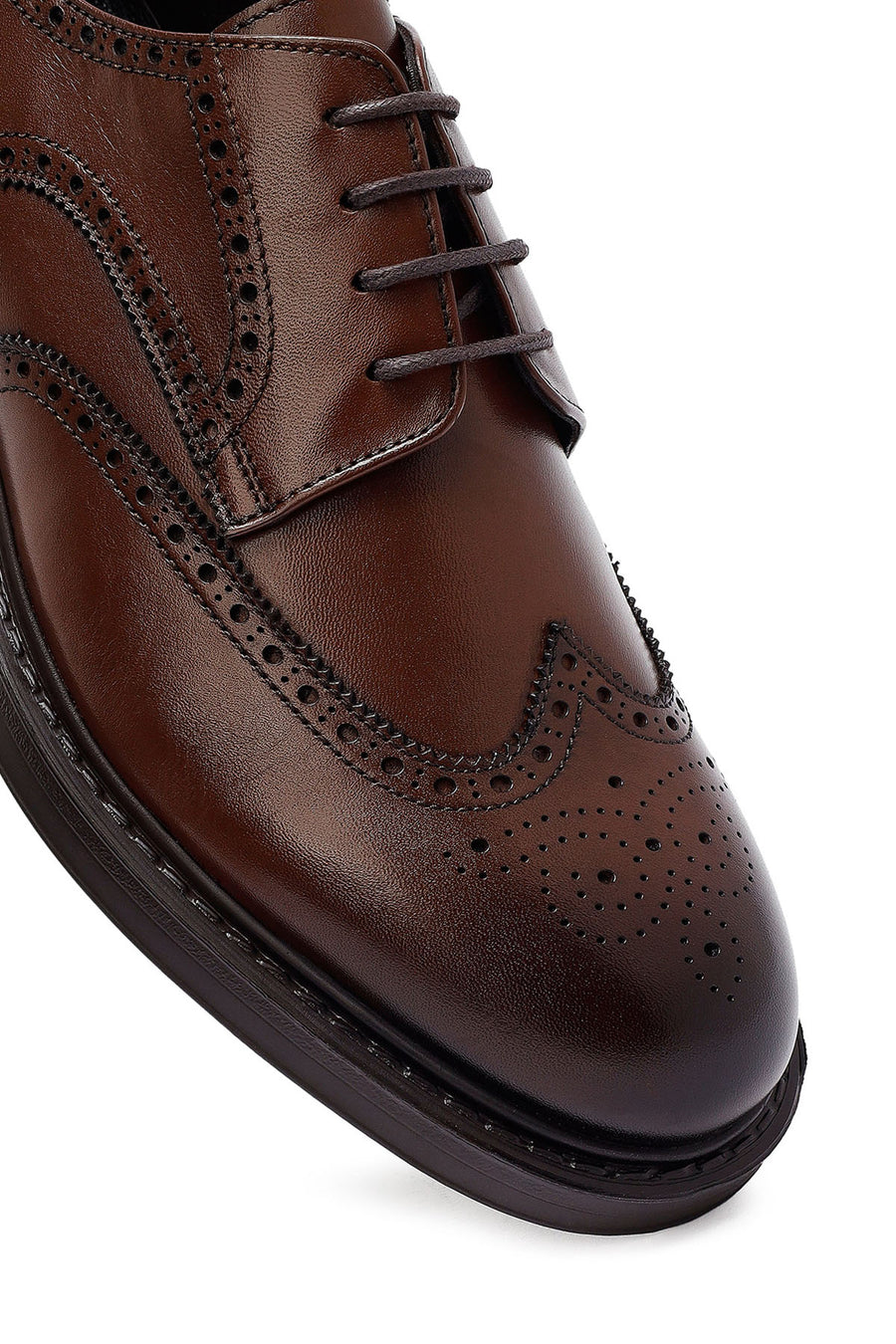 Men's Brown Lace-Up Leather Classic Shoes