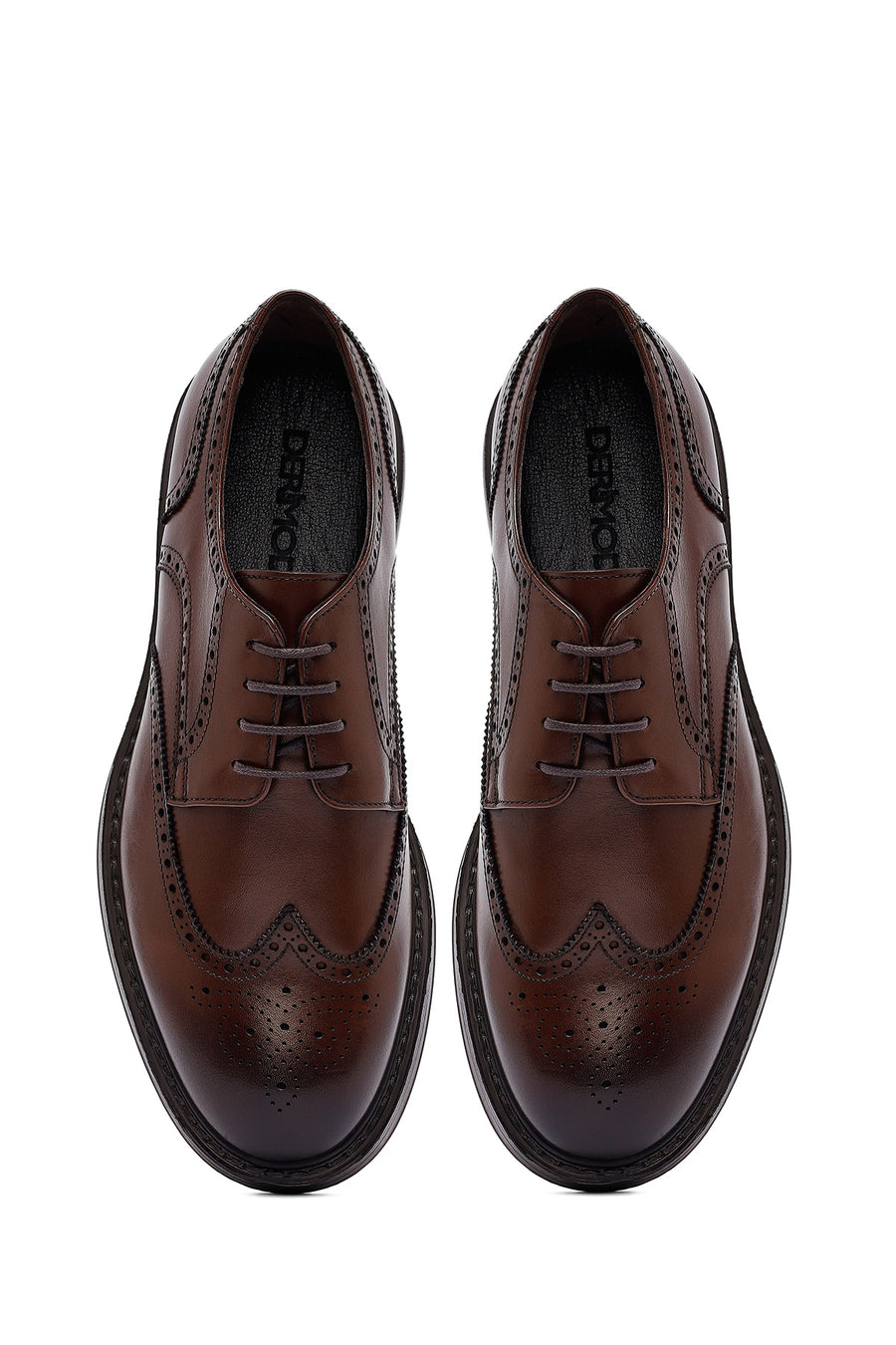 Men's Brown Lace-Up Leather Classic Shoes